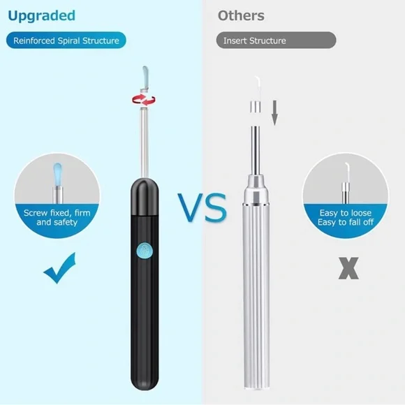 Ear Wax Removal, Ear Cleaner Camera with 1080P, 6 Ear Pick, 8 Pcs Ear Set White - Picture 6 of 8